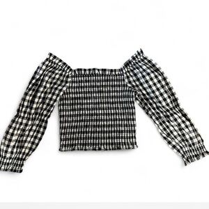 Black and White Gingham Top
